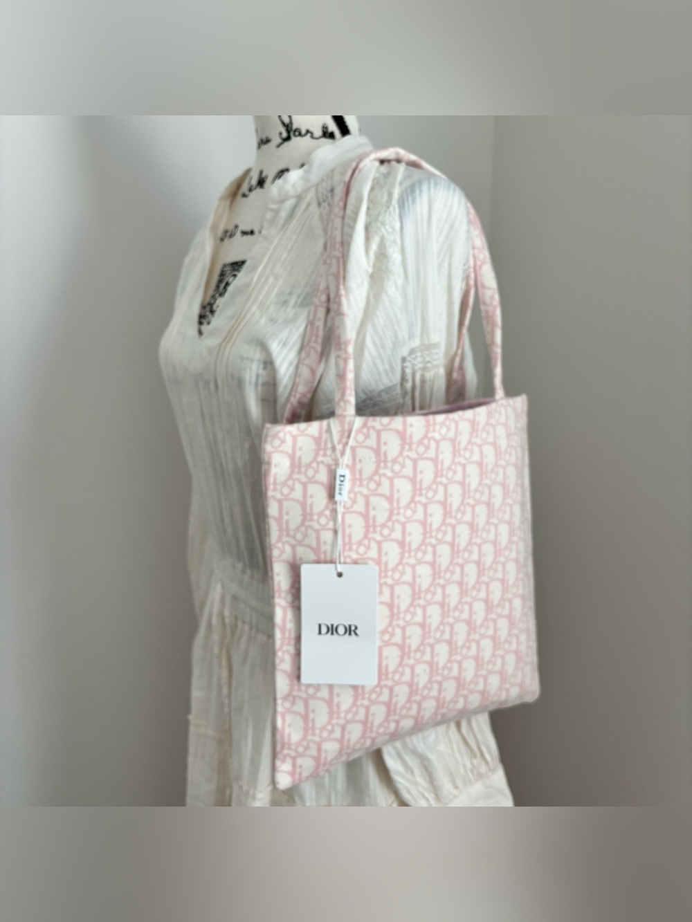Christian Dior Pink Oblique Monogram Tote bag GWP/Novelty Small NEW